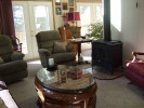 living room with fire place