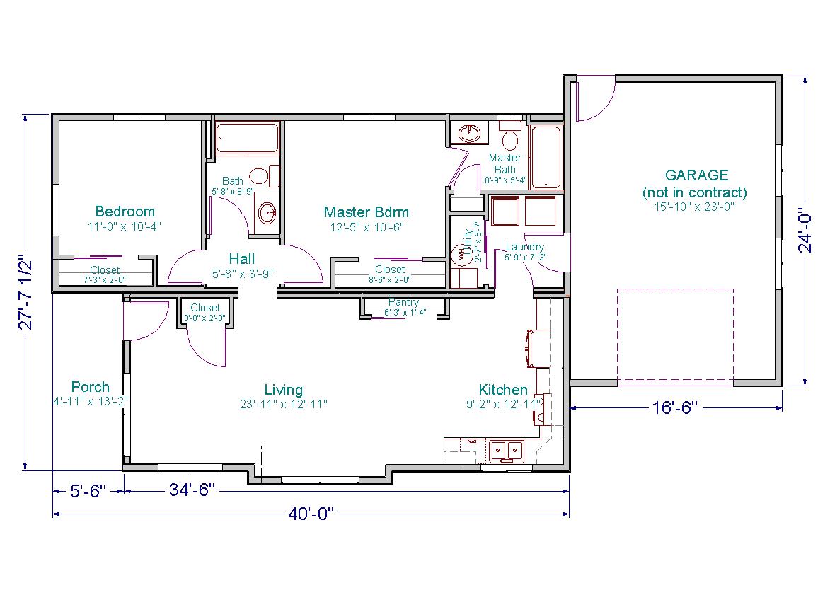 ranch house floor plans 1000 sq ft house plans 2 bedroom house plans ...